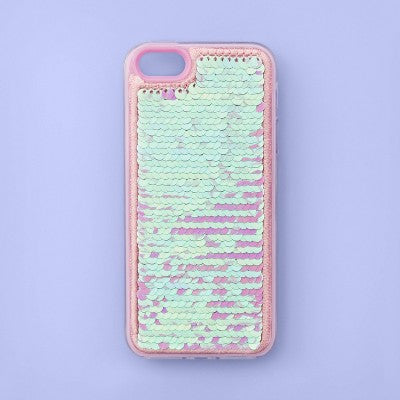 Apple iPhone 5/5s/SE Flip Sequin Case - More Than Magic - Pink/Gold image 0