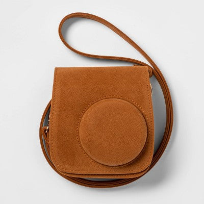 Heyday Instant Camera Brown Faux Suede Cross Body Case image 0