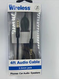 Just Wireless 4ft Flat TPU Auxiliary Cable (3.5mm) - Black image 0