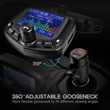 Bluetooth FM Transmitter for Car, Auto Scan Function, 1.8" Color Screen Wireless Radio Transmitter Adapter with EQ Mode, 3 USB Ports, 4 Music Playing, Hands-Free Calls, AUX Input image 0