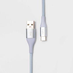 heyday 3' USB-C to USB-A Flat Cable - Ivory White image 0
