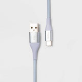 heyday 3' USB-C to USB-A Flat Cable - Ivory White image 0