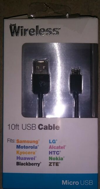 Just Wireless 10' Micro USB Cable - Black image 0