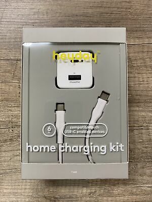 Heyday 2-Port USB-A & USB-C Wall Charger (with 6' USB-C to USB-C Cable) - Matte White image 0