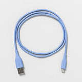 Heyday 3' Lightning to USB-A PVC Round Cable - Bicycle Blue image 0