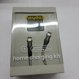 Heyday 2-Port USB-A & USB-C Wall Charger (with 6' USB-C to USB-C Braided Cable) - Matte Black image 0