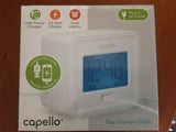 Capello - Dual Alarm Clock with USB Phone Charger - White image 0