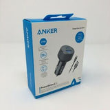 Anker 2-Port PowerDrive 27W USB-C Car Charger (with 3' USB-C to USB-A Cable) - Black image 0