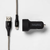 heyday 6' Lightning to USB-A Cable 2-Port 3.1A Car Charger image 0