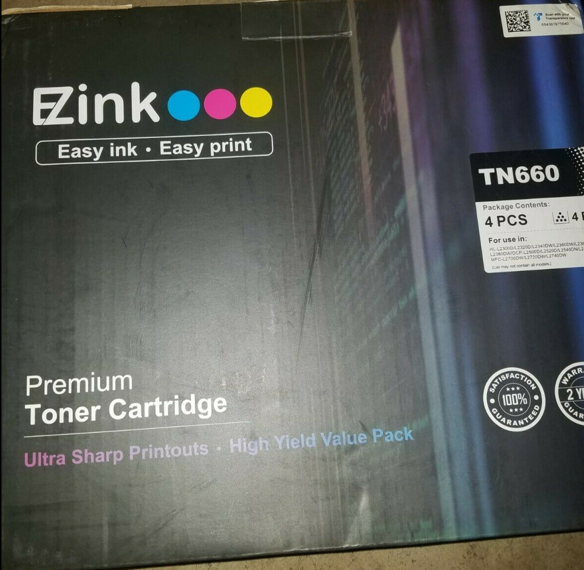EZink TN660 4PCS 4 BLACK image 0