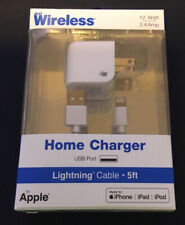 Just Wireless 2.4A Single USB ABS Wall Charger (with 5' Lightning Cable) - White image 0