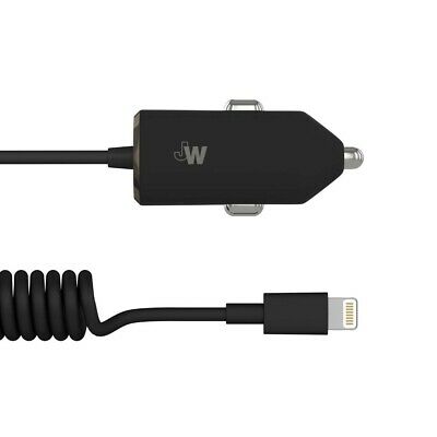 Just Wireless 1.0Amp Car Charger (with Apple Lightning Spiral Cable) - Black image 0