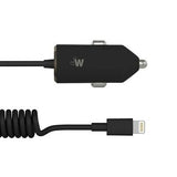 Just Wireless 1.0Amp Car Charger (with Apple Lightning Spiral Cable) - Black image 0
