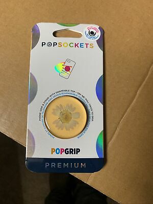 PopSockets PopGrip Cell Phone Grip & Stand - Press Flower Daisy (White) image 0
