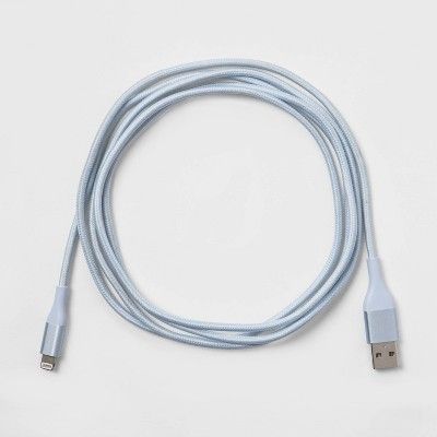heyday 6' Lightning to USB-A Braided Cable - Whimsical Blue image 0