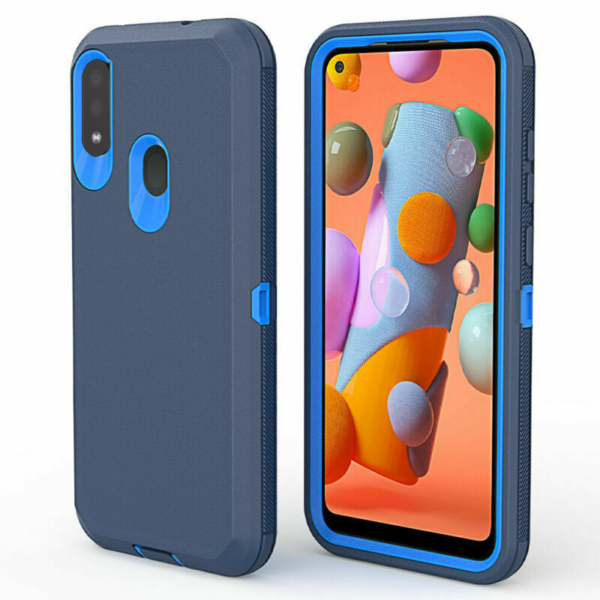 Galaxy A01 Heavy Duty Defender Shockproof Case - NAVY BLUE image 0