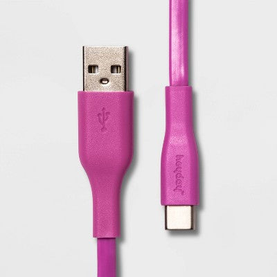 Heyday 3' Lightning to USB-A Flat Cable - Pink image 0