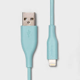heyday 3' Lightning to USB-A PVC Round Cable - Light Teal image 0