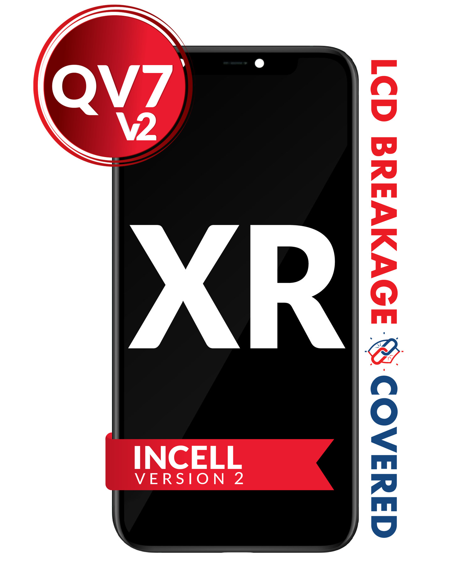 IPhone xr lcd assembly with steel plate (incell/qv7/version 2) image 0