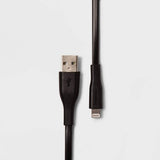 heyday 3' Lightning to USB-A Flat Cable - Black image 0