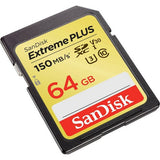 SanDisk Extreme Plus 64GB SD UHS-I Memory Card image 0