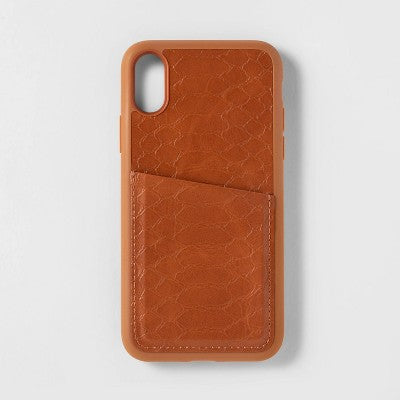 heyday Apple iPhone X/XS Case with Pockets - Tan Crocodile image 0