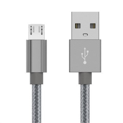 Just Wireless 6' Micro USB to USB-A Braided Cable - Slate Gray image 0