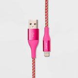 HEYDAY USB C 6' LIGHTNING PINK image 0