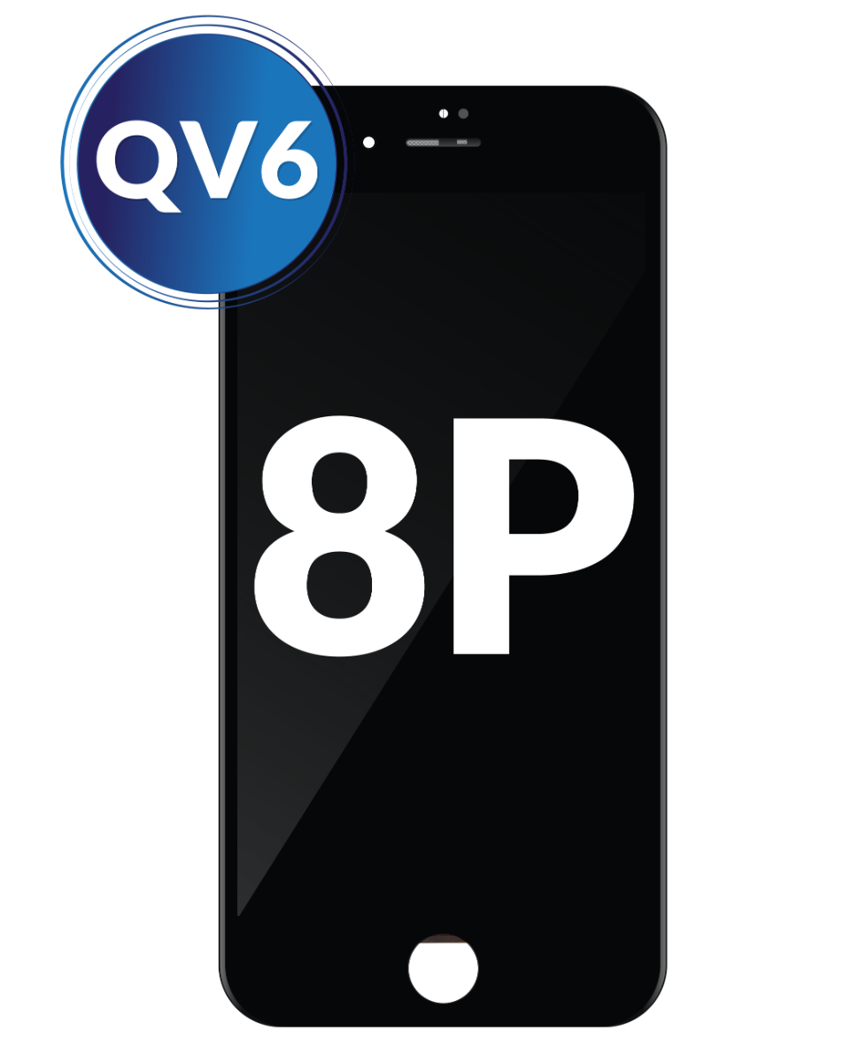 IPhone 8 pus lcd assembly w/steel plate (qv6) (black) image 0