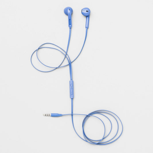 heyday Wired In-Ear TPE Flat Cable Earbuds - Bicycle Blue image 0