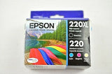 Epson 220XL Black, 220 C/M/Y Combo 4pk Ink Cartridges - Black, Cyan, Magenta, Yellow (T220XL-BCS) image 0