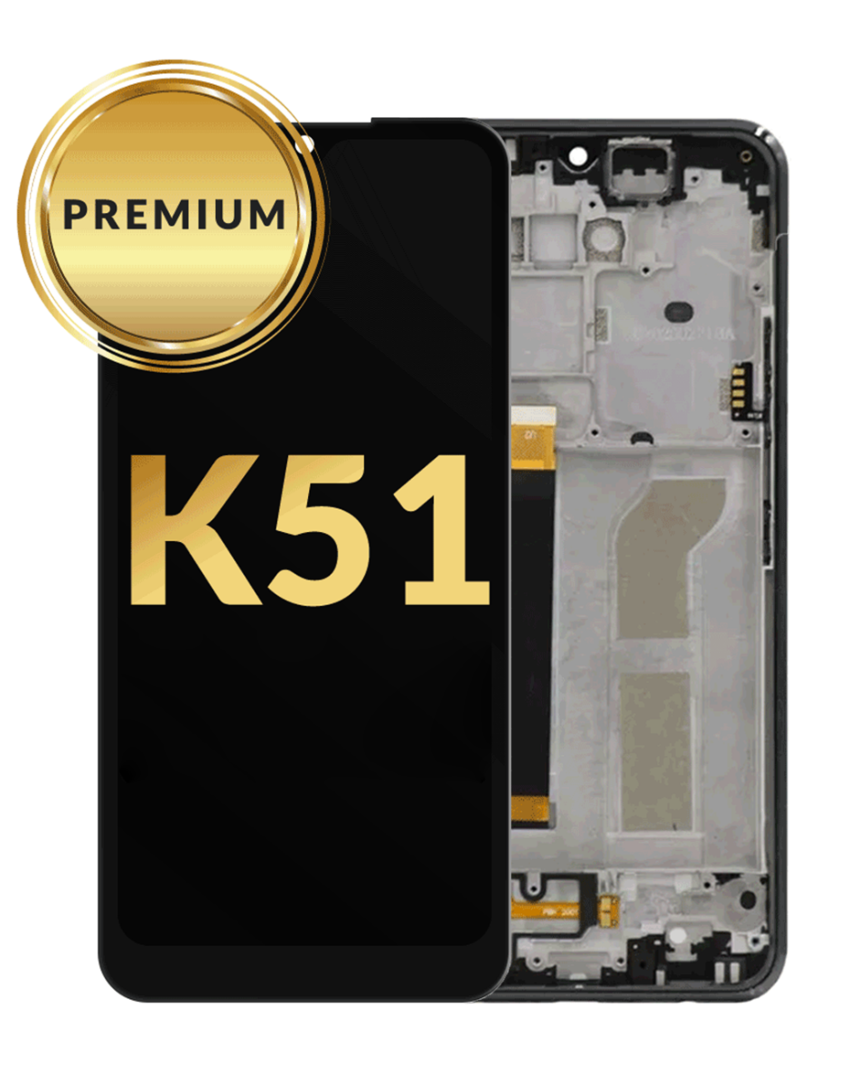 LG K51 LCD Assembly w/Frame (BLACK) (Premium/Refurbished) image 0