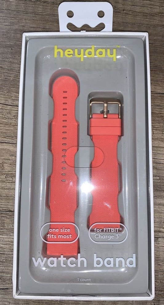 Heyday Fitbit Charge 3 Peach Silicone Watch Band 145 To 210mm Wrist image 0