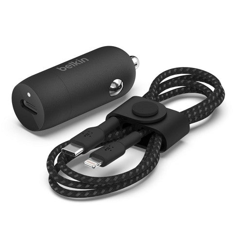 Belkin BoostCharge Car Charger USB-C (20W) with Cable and Strap image 0