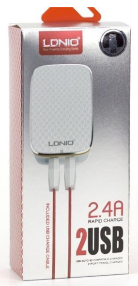 LDNIO Wall Charger Type V8 With 2USB Cable A2204 image 0