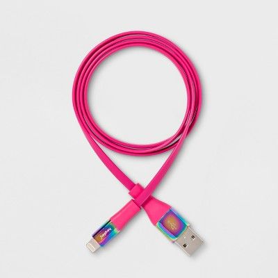 heyday 3' Lightning to USB-A Flat Cable - Pizzazz Pink image 0