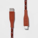 heyday Lightning to USB-C Braided Cable-Ribbed Rose Pink image 0