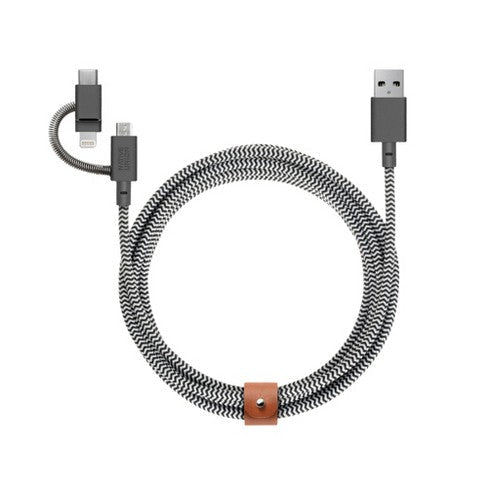 Native Union Universal 3-in-1 6.5' Lightning USB-C Mirco-USB Cable - Zebra image 0