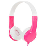BuddyPhones Connect Kids Wired Headphones with SafeAudio and Customizable Stickers - Pink image 0
