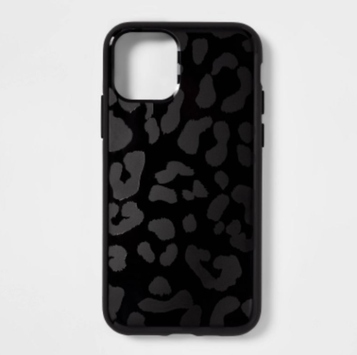 Heyday Apple iPhone 11 Pro/X/XS Hard-Shell Black Leopard Print iPhone Case A125 image 0