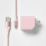 Heyday 2-Port Wall Charger USB-A & USB-C (with 6' Lighting Cable) - Pink/Rose Gold image 0