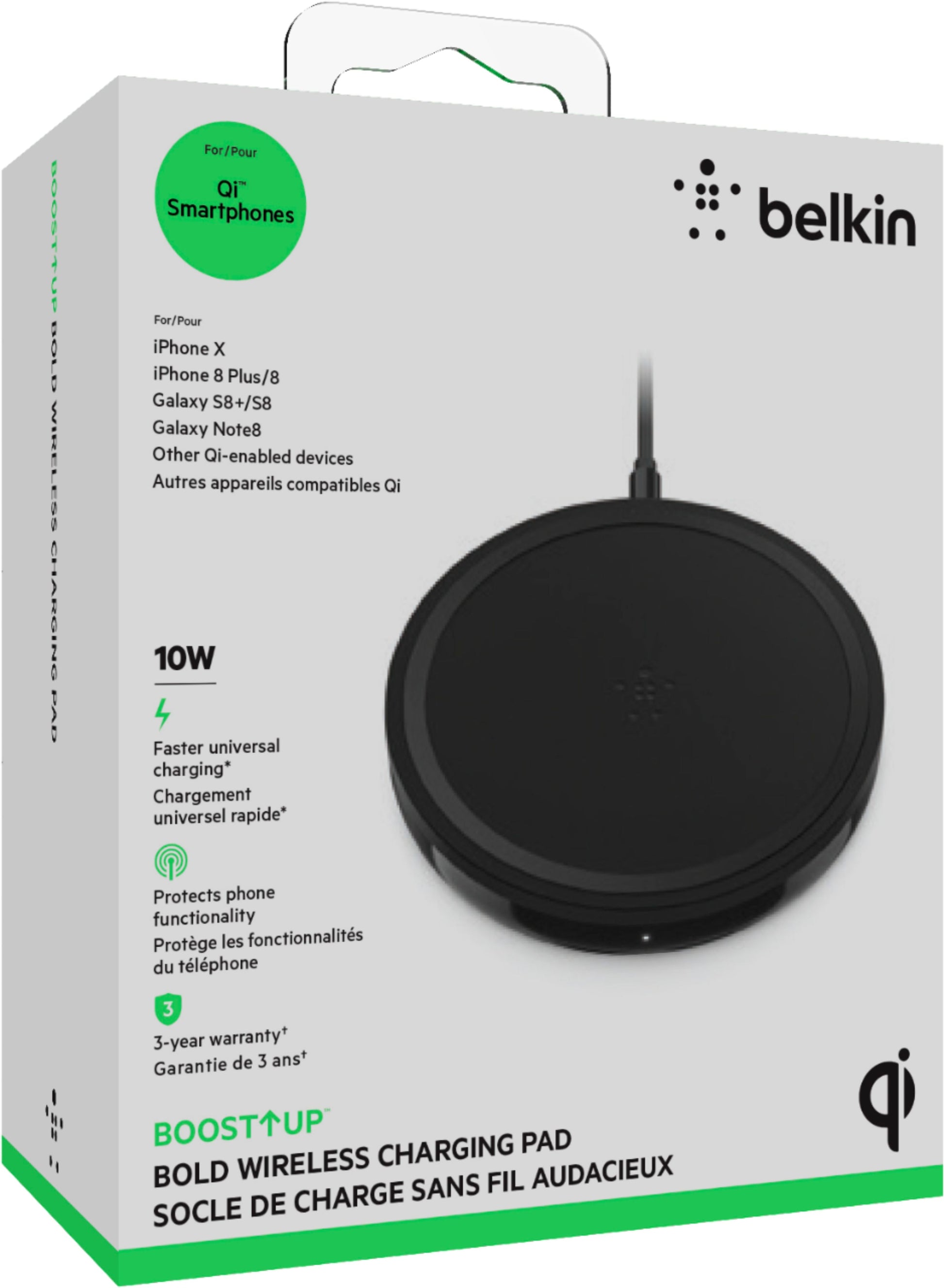 CHARGERS BELKIN 10W QI PAD BLK image 0