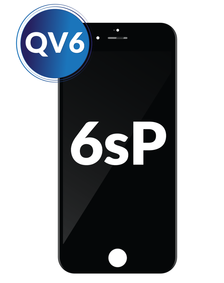 Iphone 6S Plus lcd assembly w/steel plate (qv6) (black) image 0