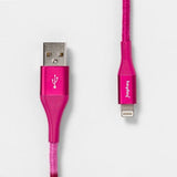 heyday 6' Lightning to USB-A Thread Wrapped Cable - Raspberry image 0