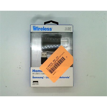 Just Wireless 2.4A/12W 1-Port USB-A Home Charger with 6ft TPU Type-C to USB-A Cable - Black image 0