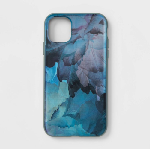Heyday Blue Digital Floral Print Apple iPhone 11& iPhone XR Phone Case A132 image 0