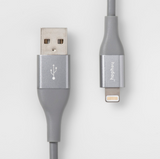 heyday Lightning to USB-A TPU Cable 10ft Gray/Silver image 0