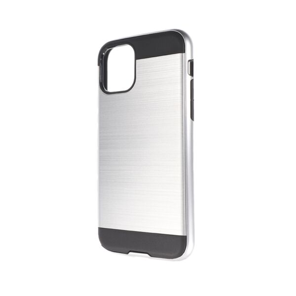 iPhone 11 Pro Max Hybrid Metal Brushed Shockproof Case - SILVER image 0