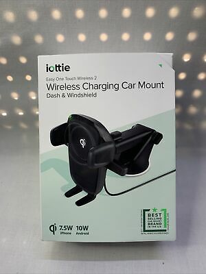 iOttie Easy One Touch Wireless 2 Car & Desk Mount with 10W Qi Wireless Charging Mount - Black image 0