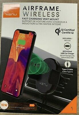 Kenu Airframe Wireless Fast Qi Charging Vent Mount - Black image 0